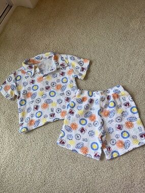 Dolce Vita 100% Cotton Kids White Short-Sleeve Vacation Set